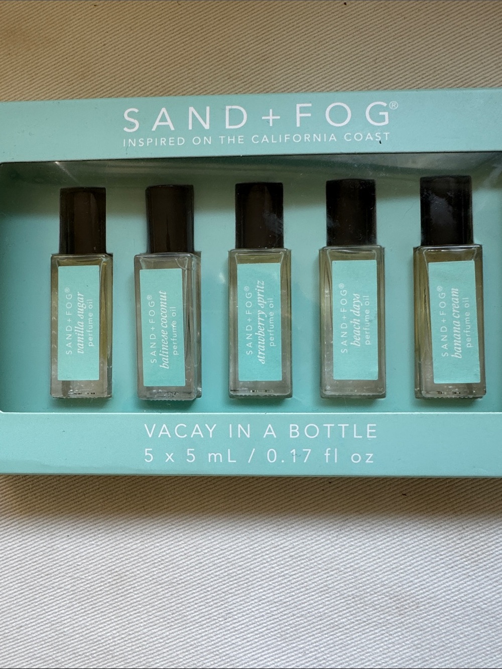 Sand + Fog Vacay In A Bottle Perfume Oil Set - Aqua